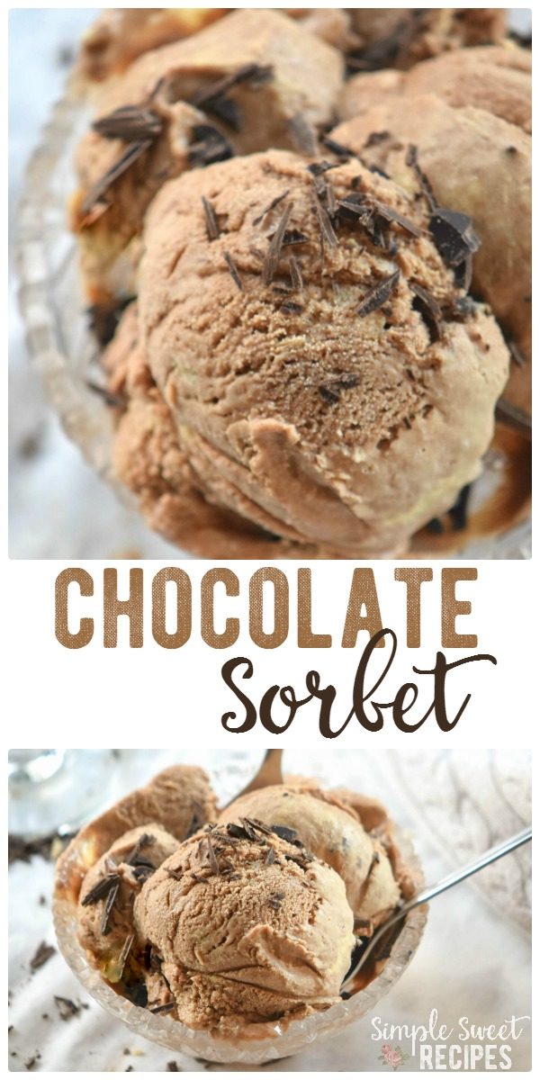 A rich and decadent chocolate sorbet recipe, so quick and easy. This chocolatey dessert is cool and refreshing with the texture of a smooth sorbet. A great dessert for 2.