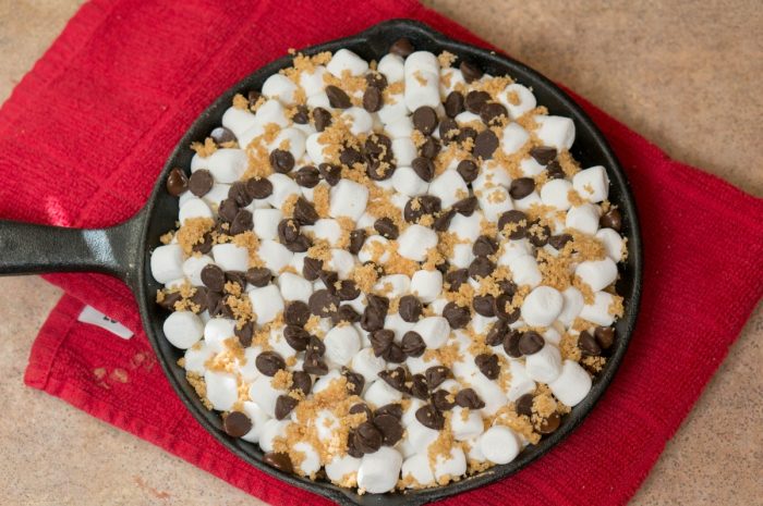 Our yummy S'mores Cookie Bar and Dip combines all your favorite flavors - graham cracker cookie crust, loads of chocolate, and a pile of marshmallows!