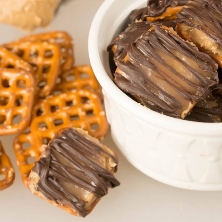 Make a homemade delicious Take 5 Candy Bars with this yummy, easy copycat Take 5 Pretzel Bites recipe! Layers of pretzels, peanut butter, caramel, and chocolate.