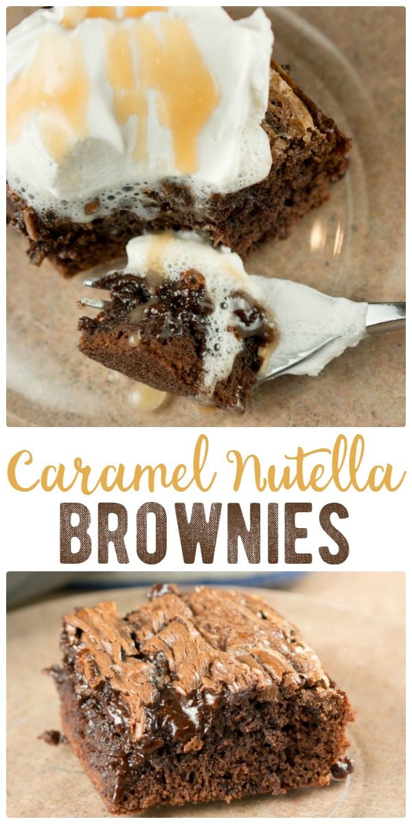 Rich and chocolately, with a swirl of sweet, Caramel Nutella Brownies is an easy, sinful dessert recipe! Makes your brownie a soft and gooey delight!