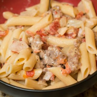 A kick of spice in this flavorful and easy dinner recipe for Spicy Italian Sausage Pasta. A filling meal idea that can be prepared in just 20 minutes.