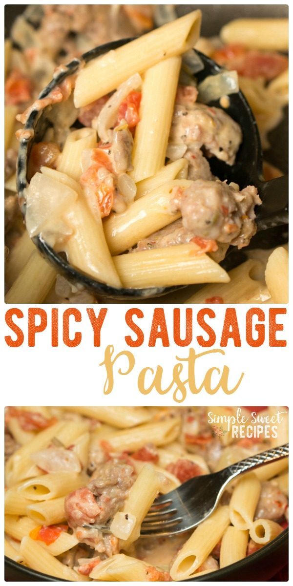 A kick of spice in this flavorful and easy dinner recipe for Spicy Italian Sausage Pasta. A filling meal idea that can be prepared in just 20 minutes.
