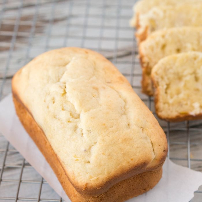 So soft, this cream cheese banana bread is moist like pound cake and so flavorful. Bake in mini loaves for easy neighbor gifts for the holidays.