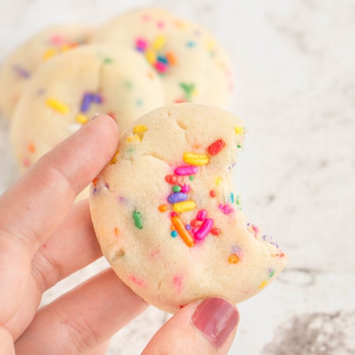 Super soft, these Cheesecake Sprinkle cookies look amazing, and taste great too! So easy with a cheesecake pudding mix as the base. They are a hit at a birthday party or any special occasion. 