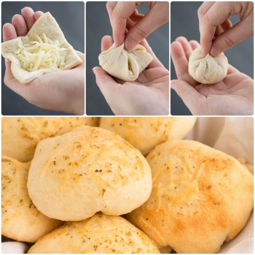 Your favorite garlic knots are all rolls up into these yummy Italian Cheese Rolls. So easy to make and delicious side to your pizza or pasta dinner.
