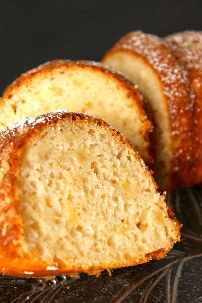 This easy and moist Pear Bundt Cake recipe uses just 4 easy ingredients and about 5 minutes prep! Then, just bake and sprinkle with powdered sugar.
