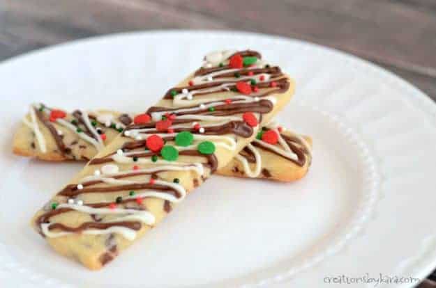 drizzled Christmas cookie sticks