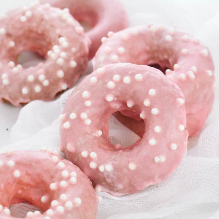 Easy Strawberry Frosted Donuts Recipe - Strawberry Frosted Donuts 2 2 sq - Simple Sweet Recipes