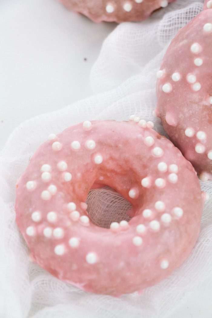 Strawberry glazed donuts