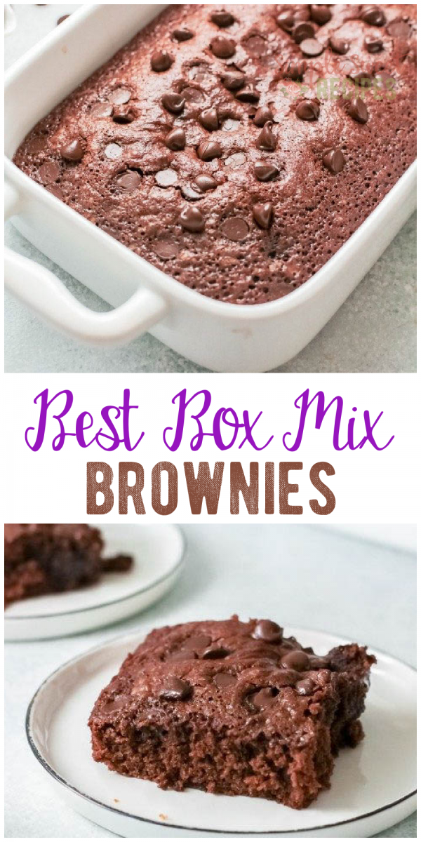 Box brownie recipe -- how to make boxed brownie mix even better for simple, amazing, the best fudgy brownies with just a few simple swaps! Add chocolate chips, change up the eggs, swap out the vegetable oil and you've got a recipe that tastes and looks homemade!